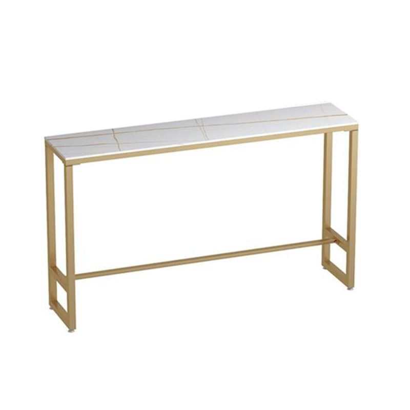 Mesa de comedor de barra rectangular de piedra con base de caballete