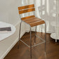 Contemporary Low Back Armless Bar Stool with Silver Metal Base