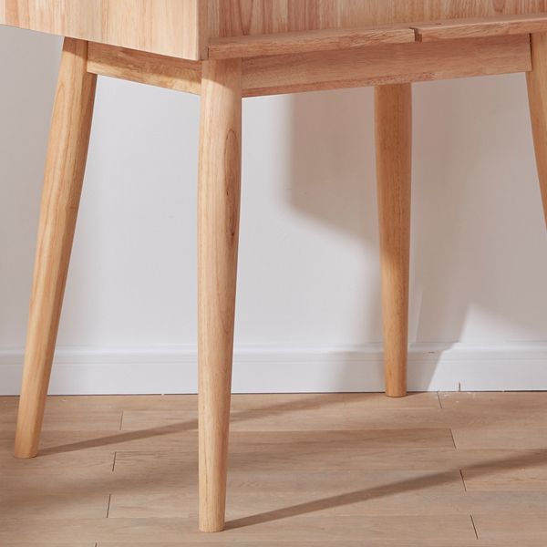 Scandinavian Dressing Table with Mirror and 4-Drawers Solid Wood