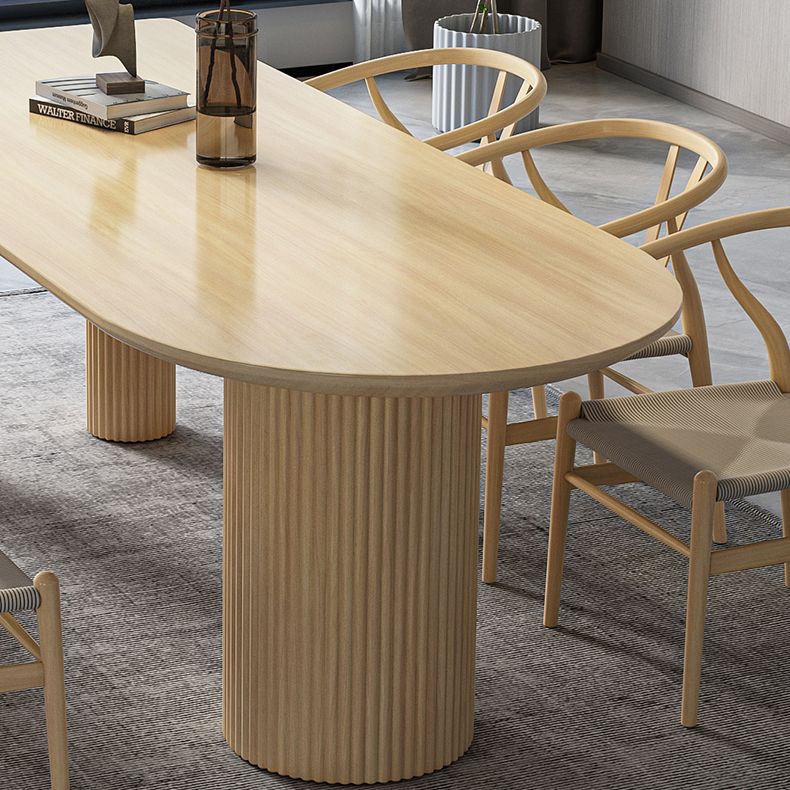 Contemporary Free Form Dining Table Solid Wood Dining Table for Dining Room Clearhalo 'Dining Tables & Seating' 'Dining Tables' 'dining_table' 'furn' 'furn_dining_table' 'Furniture' 'Kitchen & Dining Furniture' 1200x1200_a7970194-2c20-443e-96f7-b6fbd684c2e6