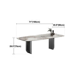 Modern Style Dining Table Sintered Stone Rectangle Table with Stainless Steel Base