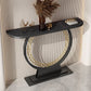 11" Wide Stone Console Table Contemporary Half Moon Sofa Table