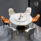 Glam Sintered Stone Round Shape Dining Table Kitchen Standard Dining Table with Pedestal Base Clearhalo ' dining_table' 'Dining Tables & Seating' 'Dining Tables' 'furn' 'furn_dining_table' 'Furniture' 'furniture_dining_table' 'Kitchen & Dining Furniture' 'kitchen&dining_furn' 'kitchen' 'kitchen_dining_table' 1200x1200_a799287c-3e64-4ba5-aae6-14adcdd4d451