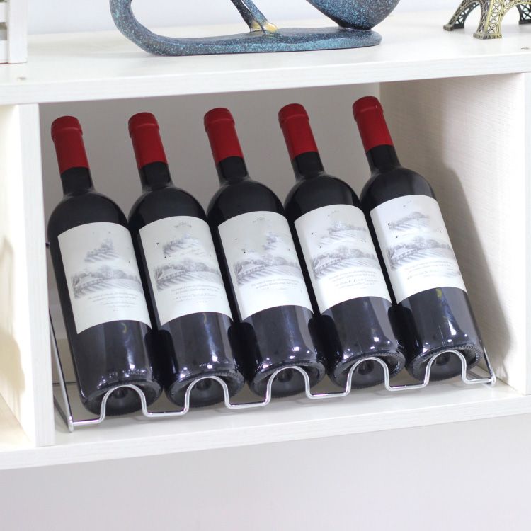 Modern Countertop Bottle Holder Metal Wine Bottle Rack for Home