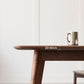 Modern Brown Rectangular Walnut Top Dining Table with 4 Solid Wood Legs