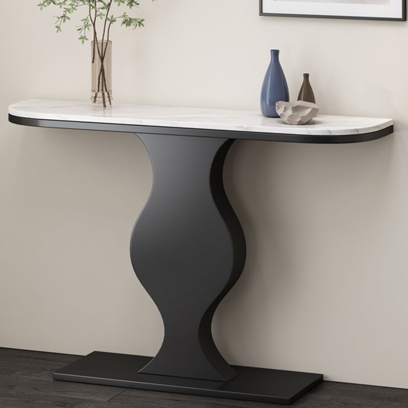 12 Zoll breiter Glamakzent Tabelle Halbmondmetallkonsole Tisch