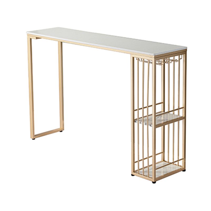 Rectangle Counter Wine Table Faux Marble Counter Height Dining Table