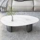 Table basse Glam de 15 po de hauteur, table de cocktail blanche simple en ardoise