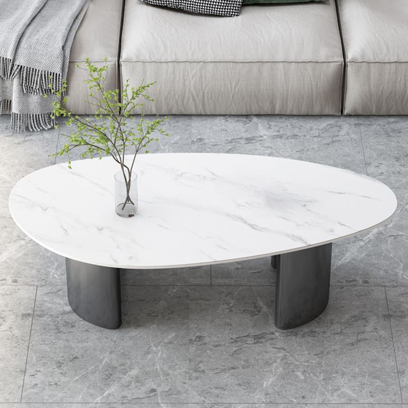Table basse Glam de 15 po de hauteur, table de cocktail blanche simple en ardoise