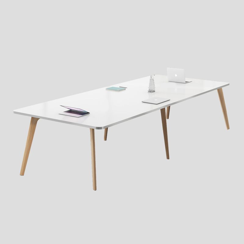 Manufactured Wood Contemporary Rectangle Table White Wood Top Table with 4 Legs Clearhalo ' dining_table' 'Dining Tables & Seating' 'Dining Tables' 'furn' 'furn_dining_table' 'Furniture' 'furniture_dining_table' 'Kitchen & Dining Furniture' 'kitchen&dining_furn' 'kitchen' 'kitchen_dining_table' 1200x1200_a7a28bee-5a7c-4571-abce-404a2a7ce9e4
