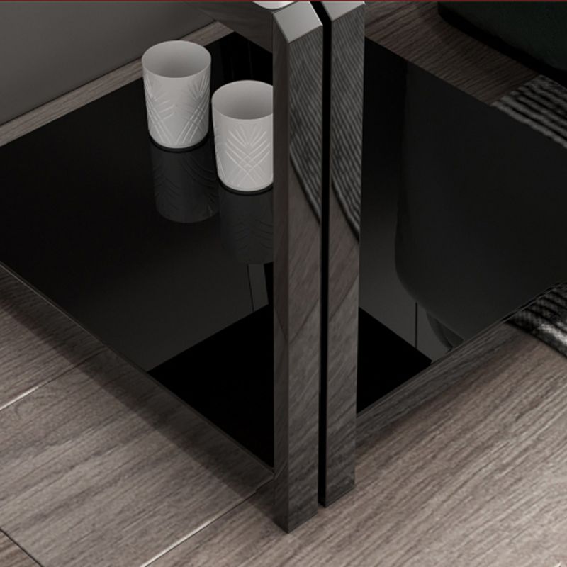 Square Marble Side Table Contemporary Black Storage Side Table Clearhalo 'Coffee & Accent Tables' 'End & Side Tables' 'end_side_table' 'end_side_tables' 'furn' 'furn_end_side_tables' 'Furniture' 'furniture_end_side_table' 'Living Room Furniture' 1200x1200_a7a33666-2a6b-40d8-8c2c-ae94f94cb899