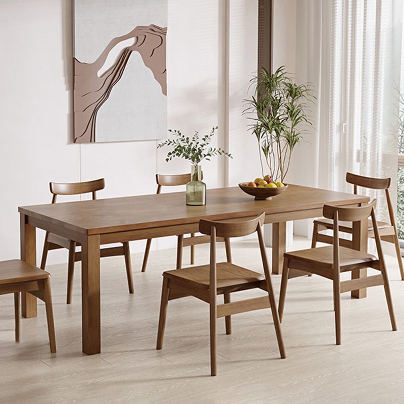 Simplicity Dinette Table Solid Wood Rectangle Dinner Table in Brown Clearhalo 'Dining Tables & Seating' 'Dining Tables' 'dining_table' 'furn' 'furn_dining_table' 'Furniture' 'Kitchen & Dining Furniture' 1200x1200_a7a356d8-4354-49b3-9a06-c76d1d00a216