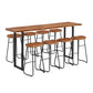 Brown Modern Style Table in Solid Wood and Metal Balcony Bar Table Clearhalo 'Bar Furniture' 'Bar Tables' 'bar_tables' 'Furniture' 'furniture_bar_tables' 'Kitchen & Dining Furniture' 1200x1200_a7a40d26-c680-4ec3-8051-7e5578b2f09d