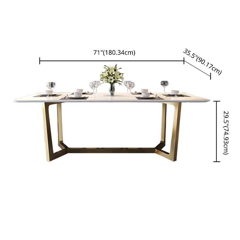Home Scandinavian Style Sintered Stone Dining Bench Set Rectangular Dining Table with Trestle Base Clearhalo 'Dining Room Sets' 'Dining Tables & Seating' 'dining_room_set' 'furn' 'furn_dining_room_set' 'Furniture' 'furniture_dining_room_set' 'Kitchen & Dining Furniture' 'kitchen&dining_furn' 'kitchen' 1200x1200_a7a4b17a-3866-4557-95d5-13f75fdf5742