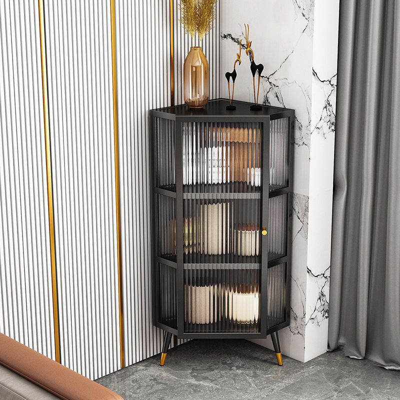 Marco de metal Puerta de vidrio Buffet Servidor de comedor moderno para sala de estar