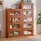 Closed Back Vertical Bookshelf Wood Contemporary Bookcase with Cabinets Clearhalo 'Bookcases' 'furn' 'furn_bookcases' 'Furniture' 'Office Furniture' 1200x1200_a7a551f9-0539-4f28-9a27-bdaacc45e259