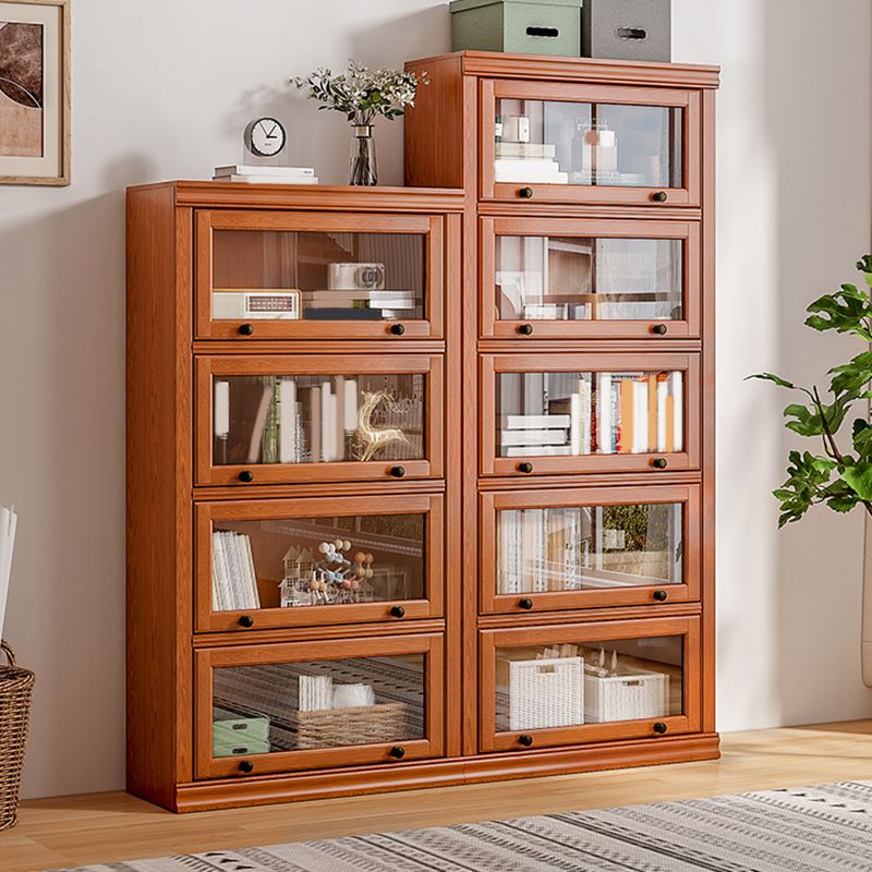 Closed Back Vertical Bookshelf Wood Contemporary Bookcase with Cabinets Clearhalo 'Bookcases' 'furn' 'furn_bookcases' 'Furniture' 'Office Furniture' 1200x1200_a7a551f9-0539-4f28-9a27-bdaacc45e259