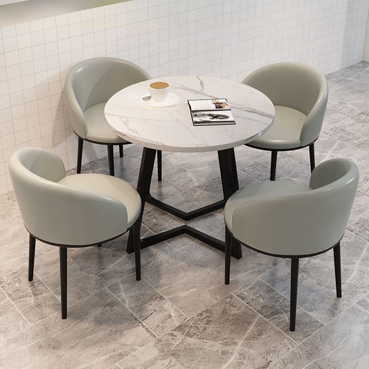 Silla de comedor contemporánea de 5 piezas de forma redonda