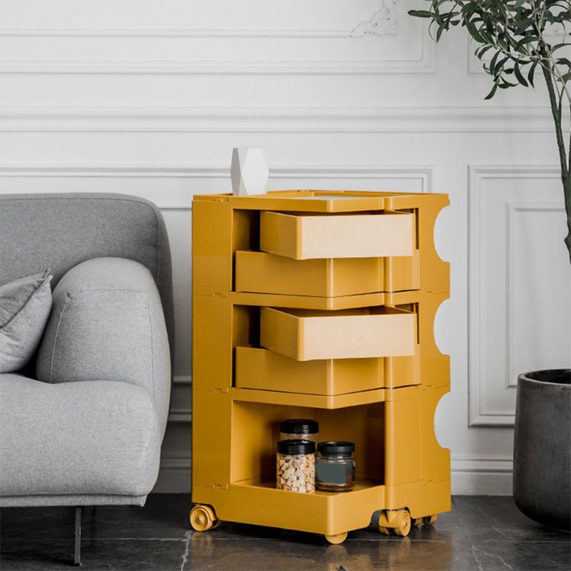 Modern Plastic/Wood 2/4 -Drawer, 3/4 - Plank Nightstand 20.9 "/29.1" Tall Nightstand