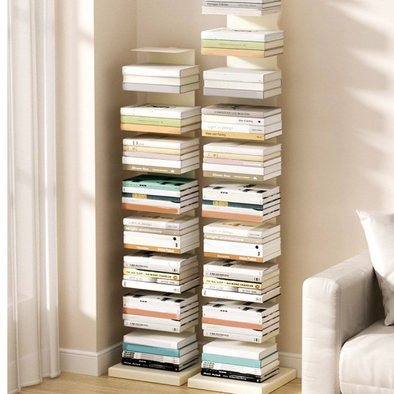 Modern Metal Bookshelf Geometric Closed Back Bookcase Shelves Included