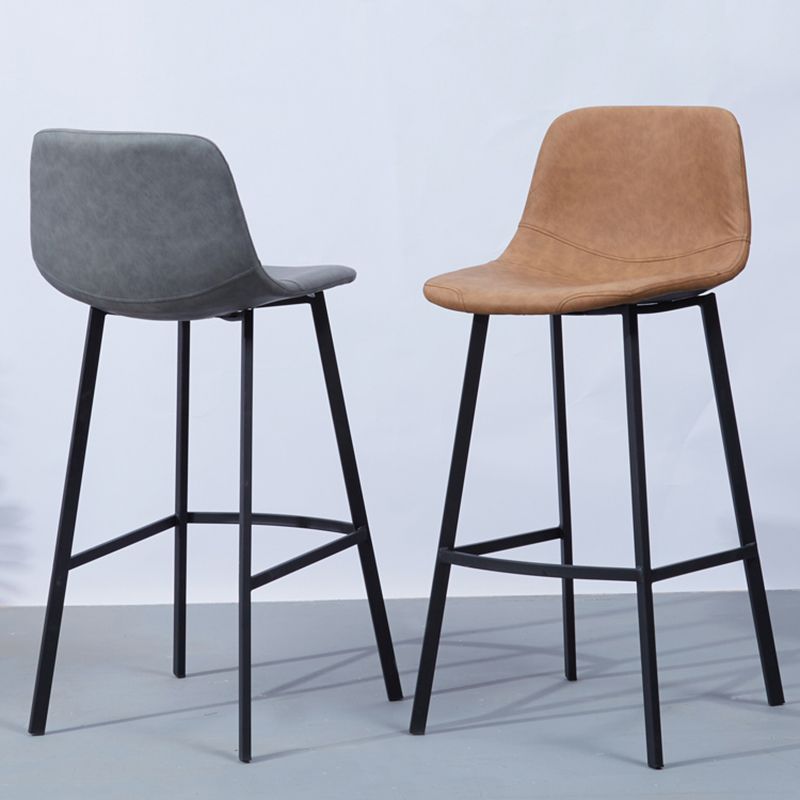 Modern Footrest Coffee Shop Stool Matte Finish Upholstered Bar Stools Clearhalo 'Bar Furniture' 'Bar Stools' 'bar_stools' 'furn' 'furn_bar_stools' 'Furniture' 'furniture_bar_stools' 'Kitchen & Dining Furniture' 1200x1200_a7a92def-d392-46f6-9a3f-b5cfea62b702