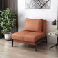 Orange Faux leather Sofa Bed 35.43" Wide Contemporary Sleeper Sofa with Upholstered