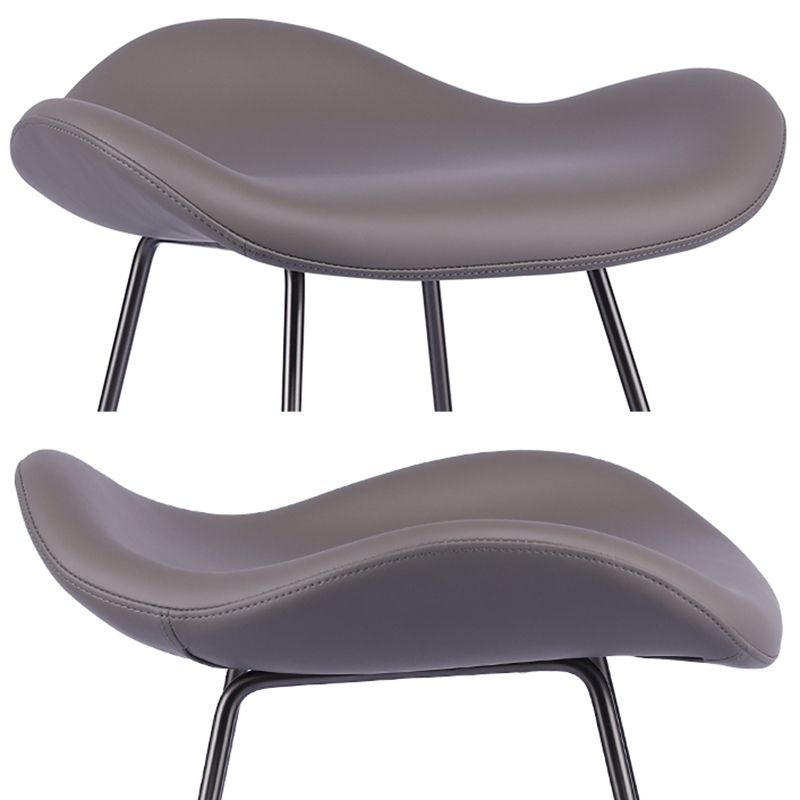 Glam Leather Bar Stool Backless Metal Base Counter Stool for Bristol