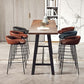 Modern Bar-height Table with Black Legs and Metal Base Bar Table Clearhalo 'Bar Furniture' 'Bar Tables' 'bar_tables' 'furn' 'furn_bar_tables' 'Furniture' 'Kitchen & Dining Furniture' 1200x1200_a7ab7eb0-b3e5-4a09-a5fe-76255252b437