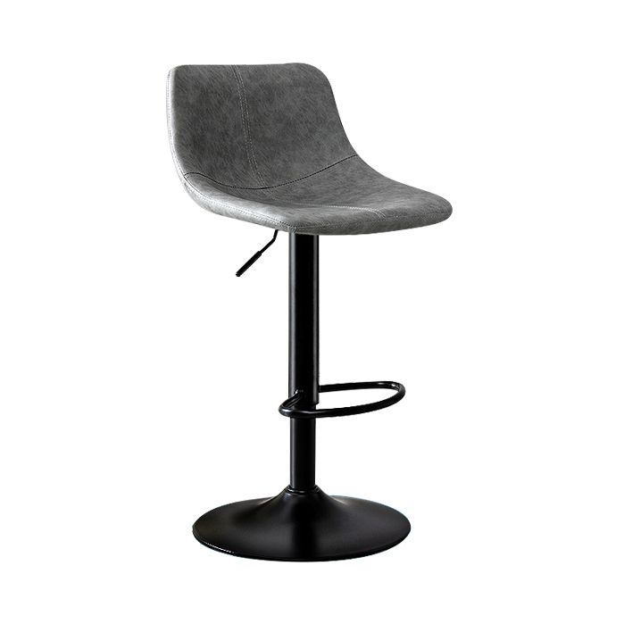 Modern Rotatable Backrest Counter Stool Steel Study Bar Stool with Leather Cushion Clearhalo 'Bar Furniture' 'Bar Stools' 'bar_stools' 'furn' 'furn_bar_stools' 'furniture_bar_stools' 'Kitchen & Dining Furniture' 'kitchen&dining_furn' 'kitchen' 'kitchen_furn' Furniture' 1200x1200_a7abe490-9bf8-426b-9e5a-4e92f32c4178