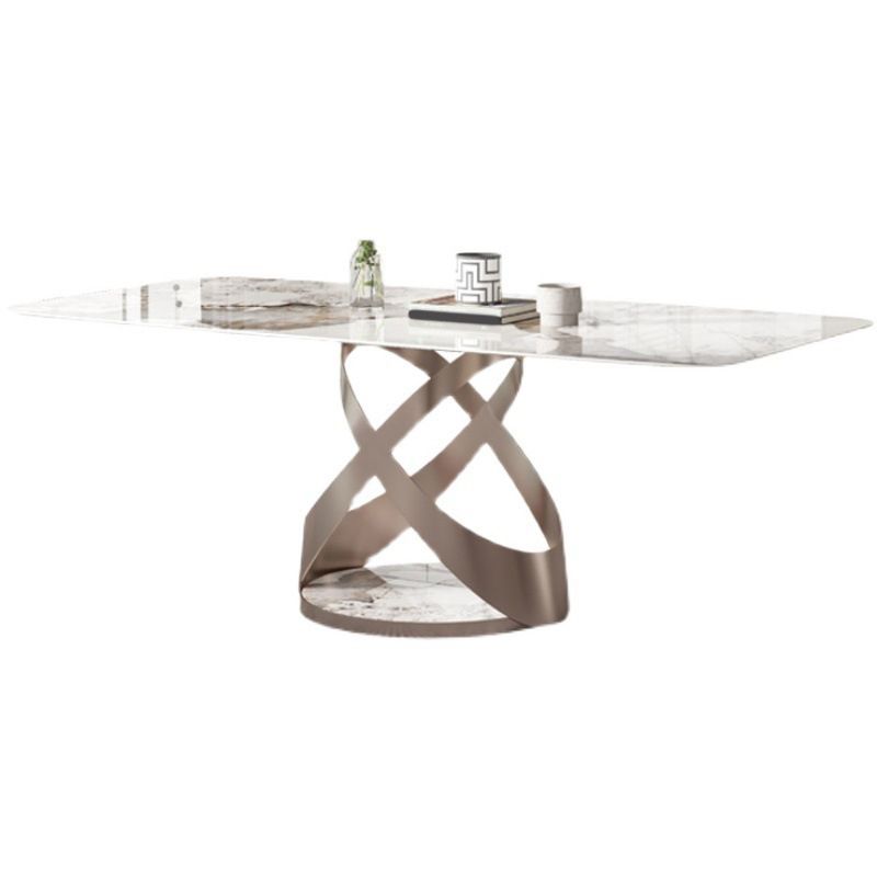 Luxury Sintered Stone Top Dining Set Rectangle 1/4/5/6 Pieces Dining Room Table Set Clearhalo 'Dining Room Sets' 'Dining Tables & Seating' 'dining_room_set' 'furn' 'furn_dining_room_set' 'Furniture' 'Kitchen & Dining Furniture' 1200x1200_a7add941-0ced-48cd-a01f-edeac7e9ce3f