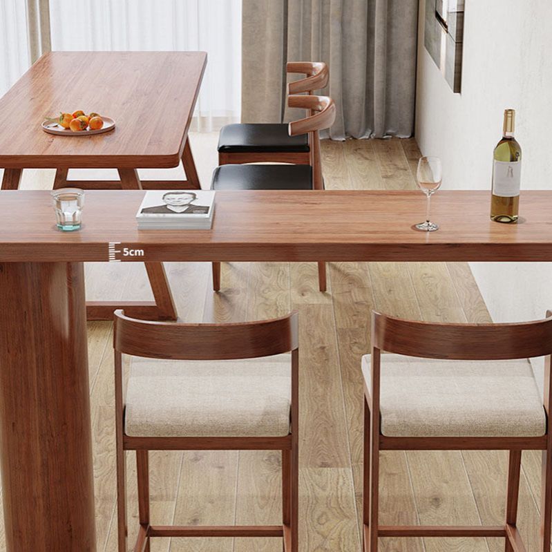 Pine Top Counter Table Wood Column Legs 42-inch Height Industrial Bar Table, Only Table Clearhalo 'Bar Furniture' 'Bar Tables' 'bar_tables' 'furn' 'furn_bar_tables' 'Furniture' 'furniture_bar_tables' 'Kitchen & Dining Furniture' 'kitchen&dining_furn' 'kitchen' 1200x1200_a7b1c22c-7e72-4a3b-927b-36599cc9a057