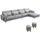 Contemporary Faux Leather and Velvet L-Shape Furniture Sectionals