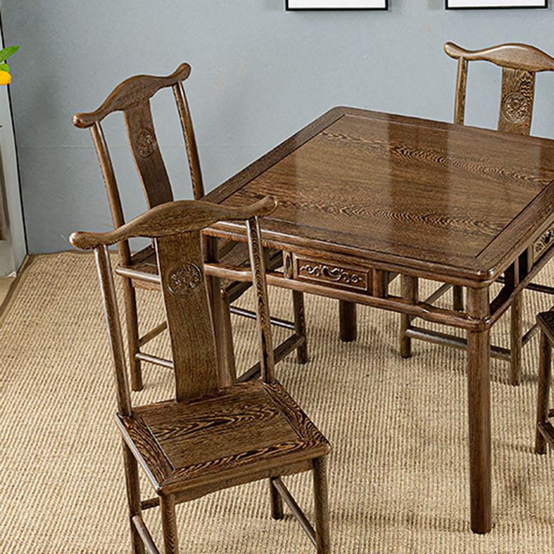 Modern Simple Dining Table Square Dinner Table with Solid Wood Legs Clearhalo 'Dining Tables & Seating' 'Dining Tables' 'dining_table' 'furn' 'furn_dining_table' 'Furniture' 'Kitchen & Dining Furniture' 1200x1200_a7b5196f-45df-41f0-81f6-dac5a6464b3b