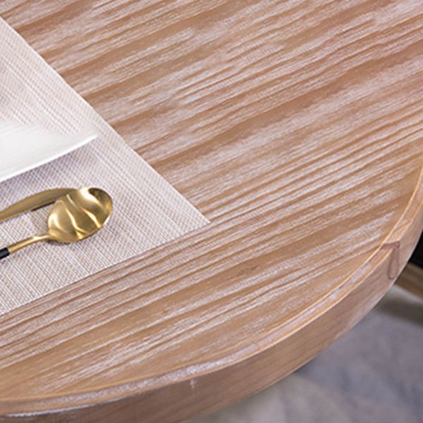 Brown Round Dining Table Modern Pine Solid Wood Pedestal Table