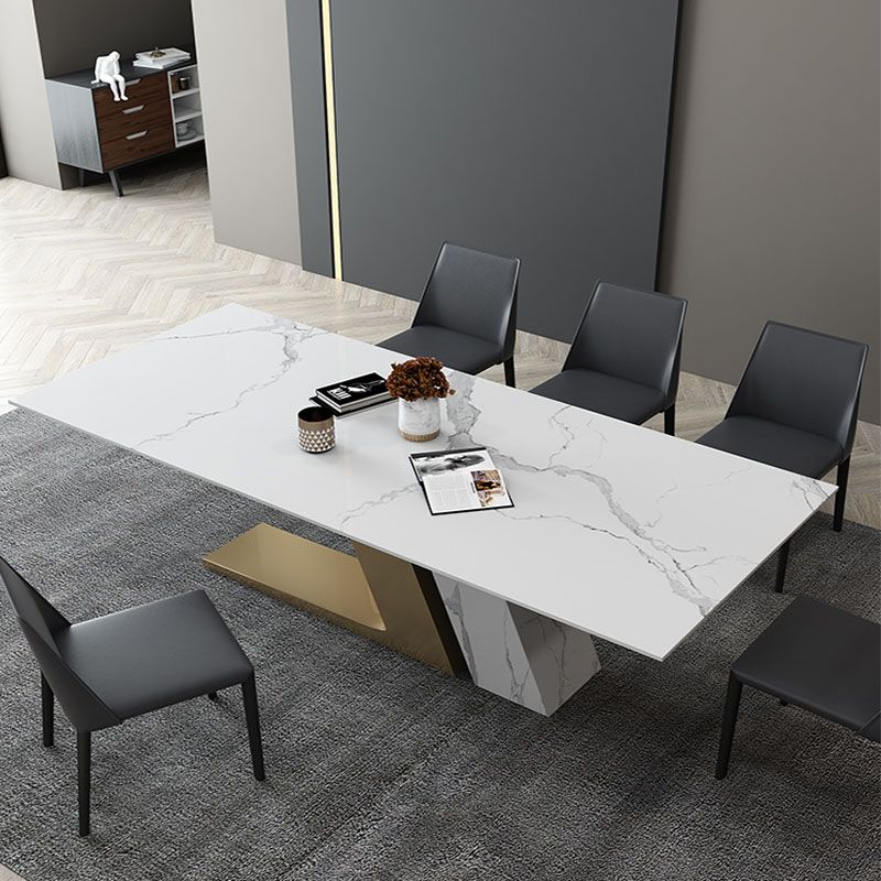 Contemporary 1/2/3/4/5/6/7 Pieces Dining Set Sintered Stone Dining Table Set Clearhalo 'Dining Room Sets' 'Dining Tables & Seating' 'dining_room_set' 'furn' 'furn_dining_room_set' 'Furniture' 'furniture_dining_room_set' 'Kitchen & Dining Furniture' 'kitchen&dining_furn' 'kitchen' 1200x1200_a7b6d54e-4fa6-49c3-b5e7-3ca85059561b