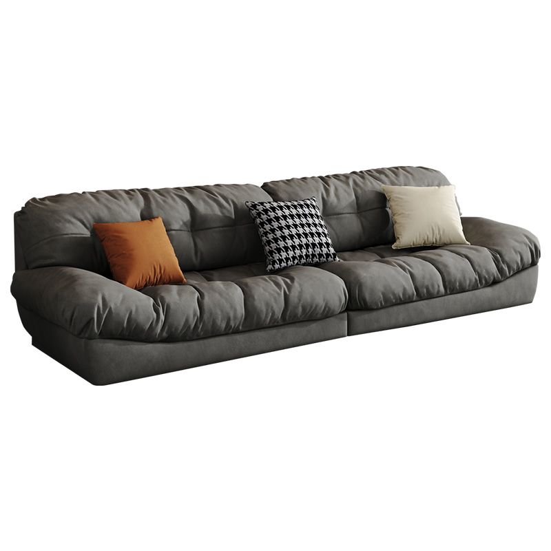 灰色の現代的な房状のスプリットバック標準アームレスソファソファ