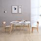 Table à manger rectangulaire à 4 pieds, Table de base moderne en bois de frêne pour cuisine