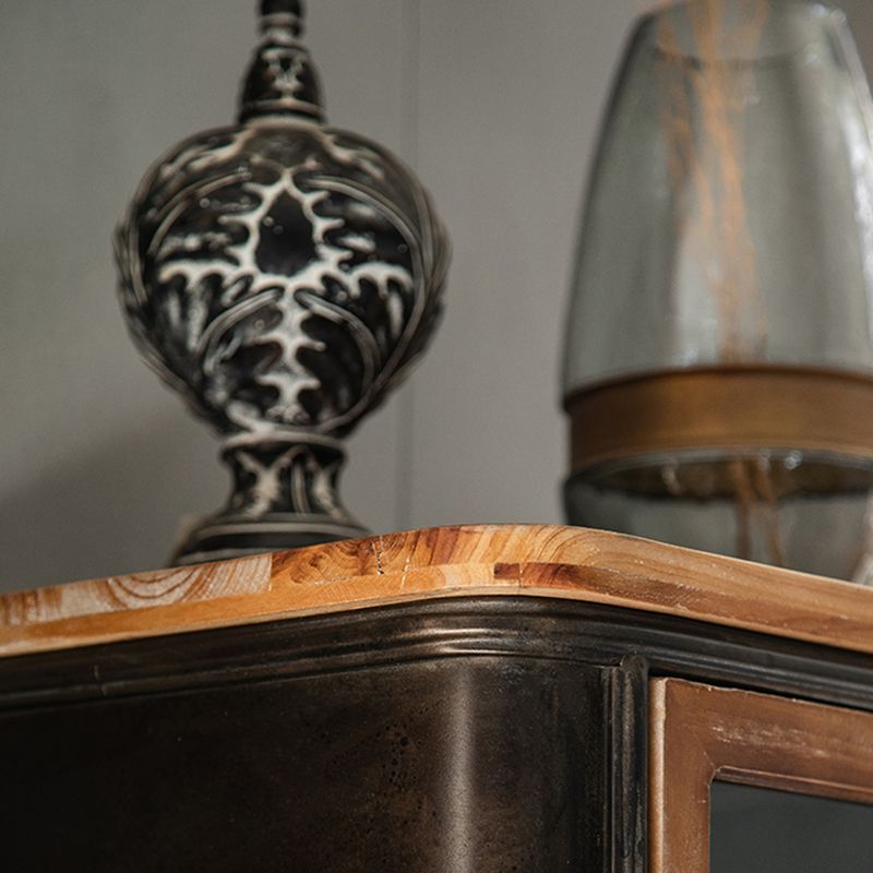 Modern Metal Display Stand Glass Doors Display Cabinet with Door for Living Room Clearhalo 'Display & China Cabinets' 'display_china_cabinets' 'furn' 'furn_display_china_cabinets' 'Furniture' 'Kitchen & Dining Furniture' 1200x1200_a7b8ccc4-378f-4260-b675-6af89c286c3c