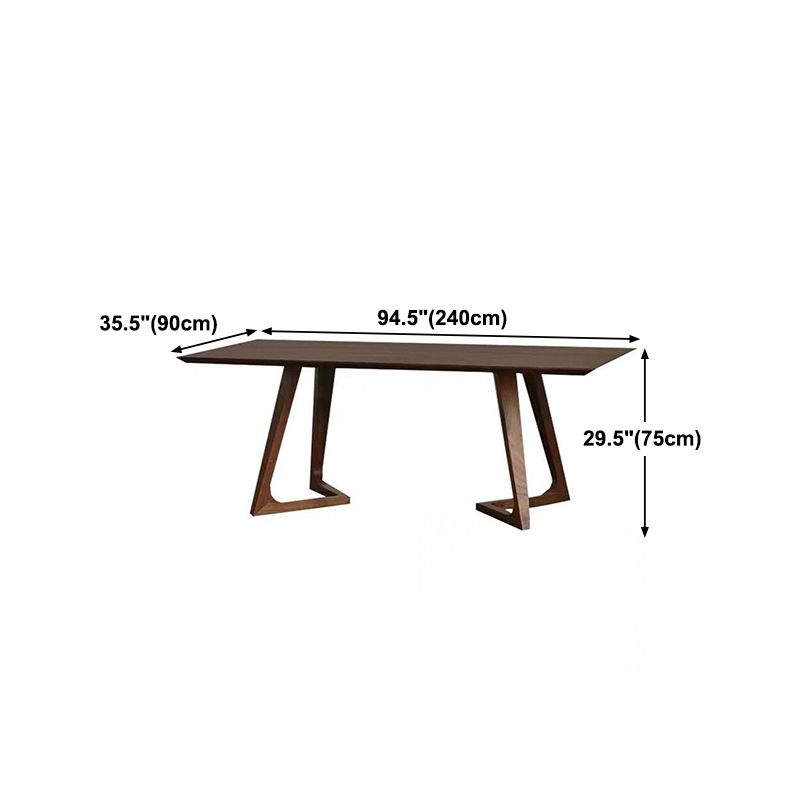 Solid Wood Top Dining Table Rectangle Pine Wood Table with Double Pedestal Base Clearhalo 'Dining Tables & Seating' 'Dining Tables' 'dining_table' 'furn' 'furn_dining_table' 'Furniture' 'furniture_dining_table' 'Kitchen & Dining Furniture' 'kitchen' 'kitchen_dining_table' 1200x1200_a7ba5449-5c89-4889-9d87-49be45995333