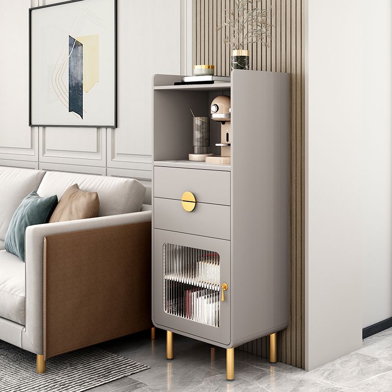 Server di pranzo in pietra sinterizzato Credenza a 2 cassetti con porta di vetro