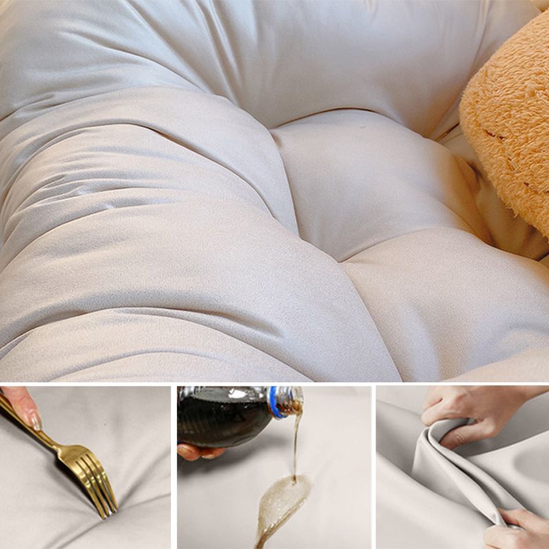 Scandinavian Tufted Single Recliner Chair Wooden Manual Recliner Chair with Footrest Clearhalo 'Chairs & Seating' 'furn' 'furn_recliners' 'Furniture' 'Living Room Furniture' 'Recliners' 1200x1200_a7bb29d5-6f84-4407-a5fb-308545155efc