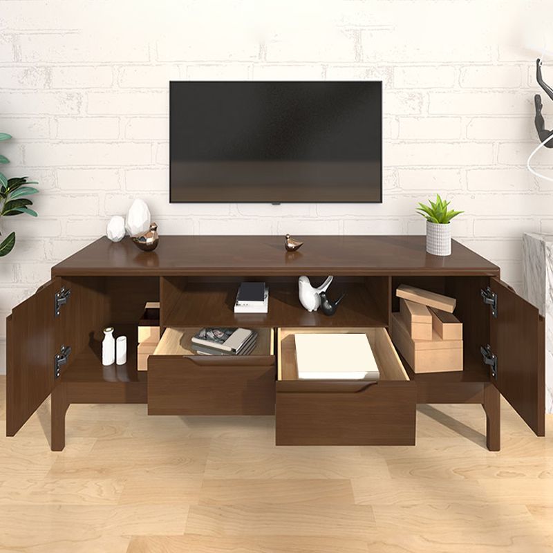 Rubber Wood Media Console Modern 2 Drawers TV Console with Doors Clearhalo 'furn' 'furn_tv_stands_entertainment_centers' 'Furniture' 'Living Room Furniture' 'TV Stands & Entertainment Centers' 'TV Stands & Media Storage Furniture' 'tv_stands_entertainment_centers' 1200x1200_a7bb47a2-95ff-41ab-9cf3-3f929f265e99