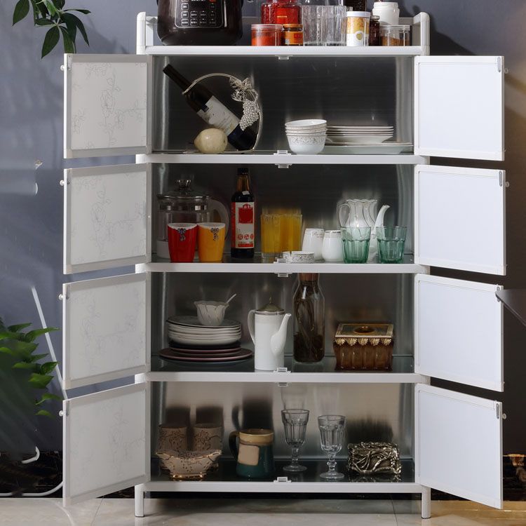 Aparador de metal con puertas de vidrio Servidor de comedor moderno para el hogar