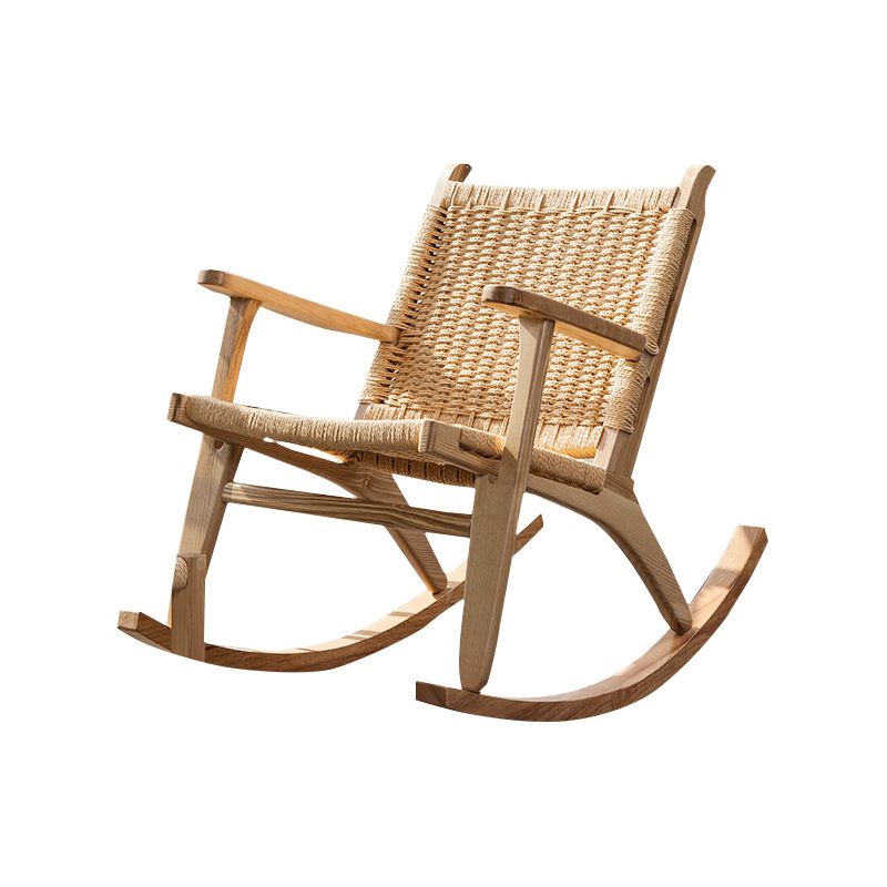 Modern Style Wood Base Rocking Chair Leisure Chaise Lazy Chair for Balcony Clearhalo 'Chairs & Seating' 'furn' 'furn_rocking_chairs' 'Furniture' 'Living Room Furniture' 'Rocking Chairs' 'rocking_chairs' 1200x1200_a7bbea0f-ebf1-4e96-bf5b-8cf09482ba23