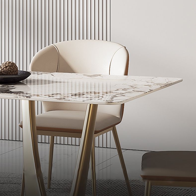 Luxury Sintered Stone Dining Set Rectangle 1/4/5/7 Pieces Dining Room Table Set Clearhalo 'Dining Room Sets' 'Dining Tables & Seating' 'dining_room_set' 'furn' 'furn_dining_room_set' 'Furniture' 'furniture_dining_room_set' 'Kitchen & Dining Furniture' 1200x1200_a7bc6430-8aed-4651-b06b-92a37720fcfd