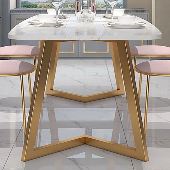 Modern Fixed Dining¬†Room¬†Table¬†Set Marble Top Kitchen Dining Furniture with 4 Legs Base Clearhalo 'Dining Room Sets' 'Dining Tables & Seating' 'dining_room_set' 'furn' 'furn_dining_room_set' 'Furniture' 'furniture_dining_room_set' 'Kitchen & Dining Furniture' 'kitchen&dining_furn' 'kitchen' 1200x1200_a7bd2650-6cd1-49e9-b9bb-e8649c63ac49