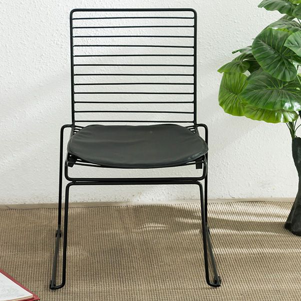 Metal Modern Style Side Chair Ladder Back Chair for Patio Use