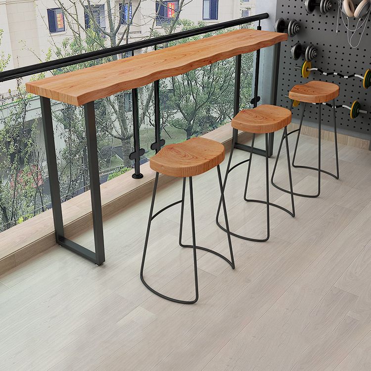 Modern 1/4 Pieces Bar Table Set Rectangle Pine Wood Counter Table with Stools for Balcony Clearhalo 'Bar Furniture' 'furn' 'furn_home_bar_bar_sets' 'Furniture' 'Home Bars & Bar Sets' 'home_bar_bar_sets' 'Kitchen & Dining Furniture' 1200x1200_a7bdd534-f808-4d9d-bd04-543262736dac