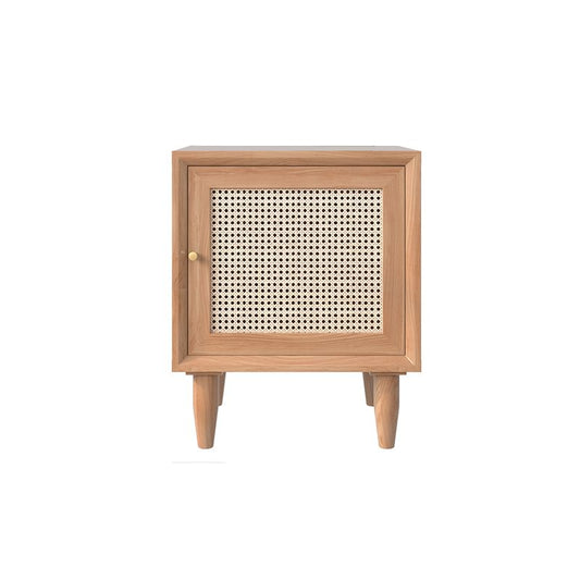 Rattan -Bett Nachttisch moderner minimalistischer Nachttisch mit Beinen