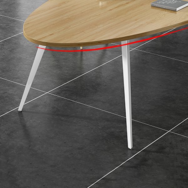 Wooden Oval Office Desk Parsons Base 29.53" Tall Writing Desk Clearhalo 'furn' 'furn_office_desk' 'Furniture' 'Office Desks' 'Office Furniture' 'office_desk' 1200x1200_a7bf764f-f936-42ae-ade5-b1004b0926b6